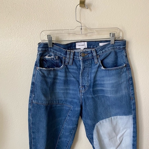 FRAME Denim Le Original patchwork boyfriend jeans Blue Size 29 Relaxed Fit - Picture 4 of 11